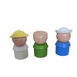 Vintage Tupperware  TupperToy People Figures Set Of 3 Colorful Retro Toys